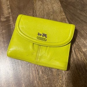 Lime Green Coach Wallet!